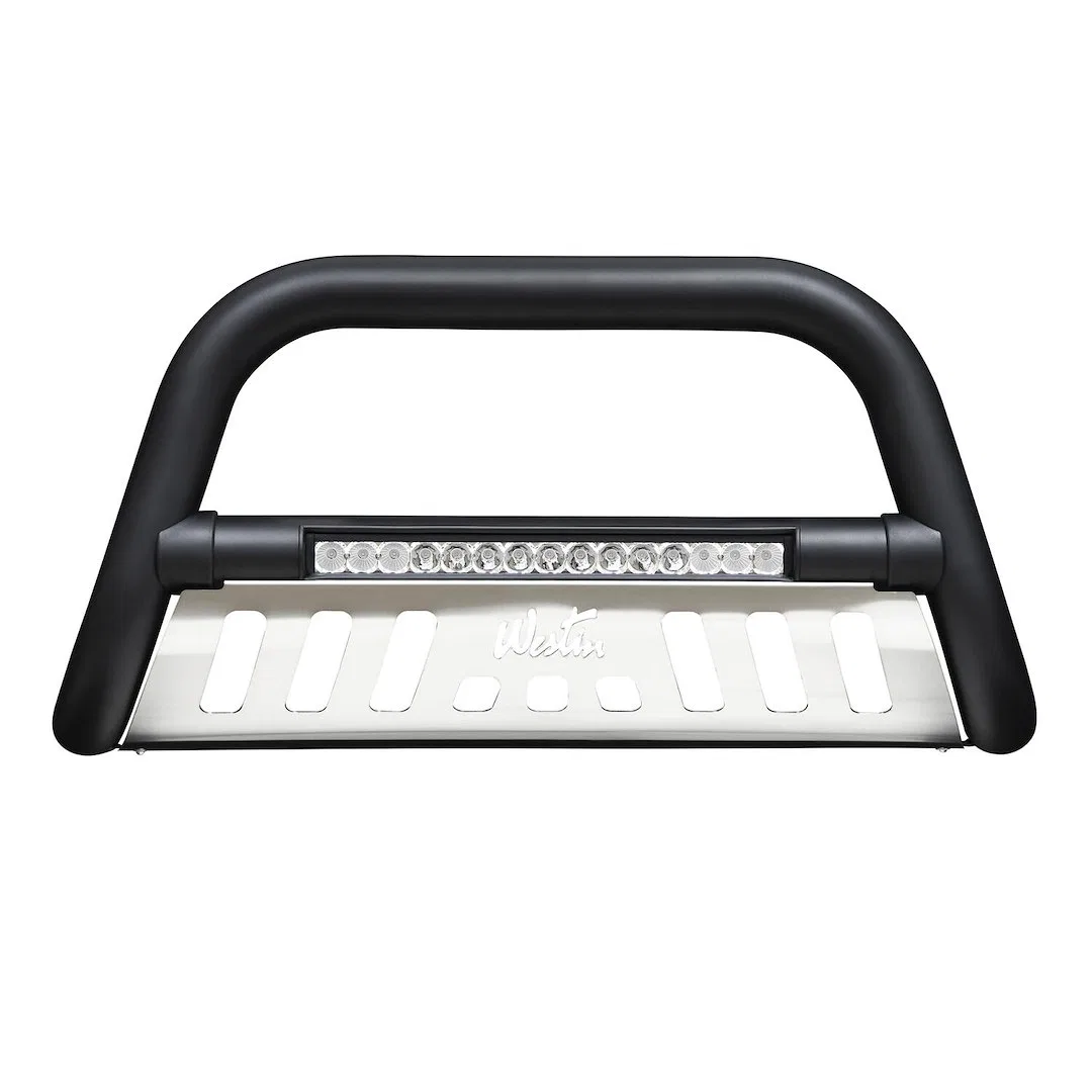 32-4025L – WESTIN Bull Bar, Textured Powder Coated Black Galvanized Steel 3 Inch Diameter With 20 Inch Combo Beam Lig...